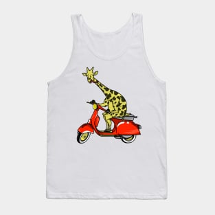 Giraffe Riding A Motor Scooter Tank Top